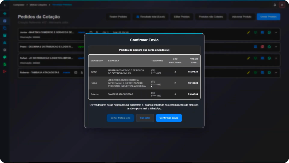 Tela 05 do Cotação Online